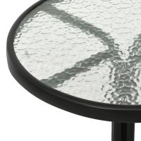 vidaXL Mesa y sillas de bistró 3 piezas acero negro - details 6