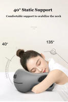 Almohada De Cuello Multifuncional En Forma De U De Espuma Suave De Rebound Lento Para Descanso Viaje Salud Cervical Masaje Almohadas De Tamaño Mediano Material Algodón 100% Relleno De Espuma De Memoria - details 3