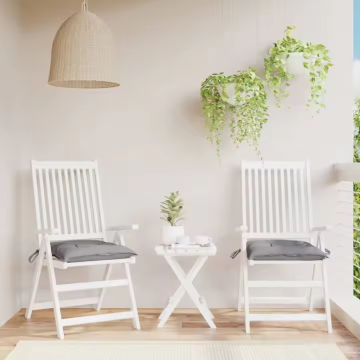 Cojines de silla de jardín 2 uds tela Oxford gris 50x50x7 cm - 1