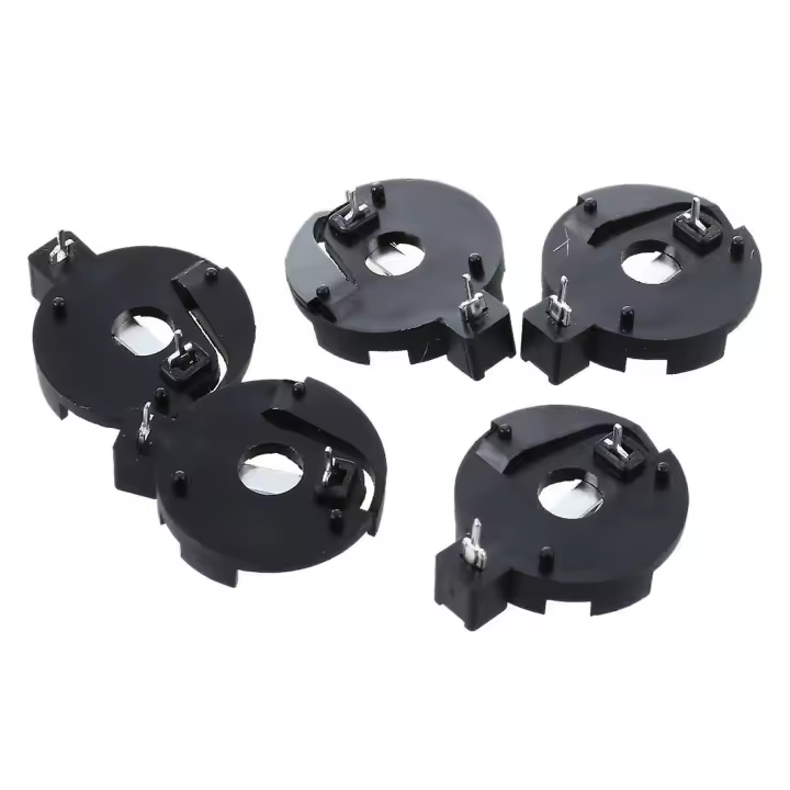 CR2016 2025 2032 Botón DE LA Célula de La Moneda Soporte de La Batería Socket Negro 5 Unids - 1