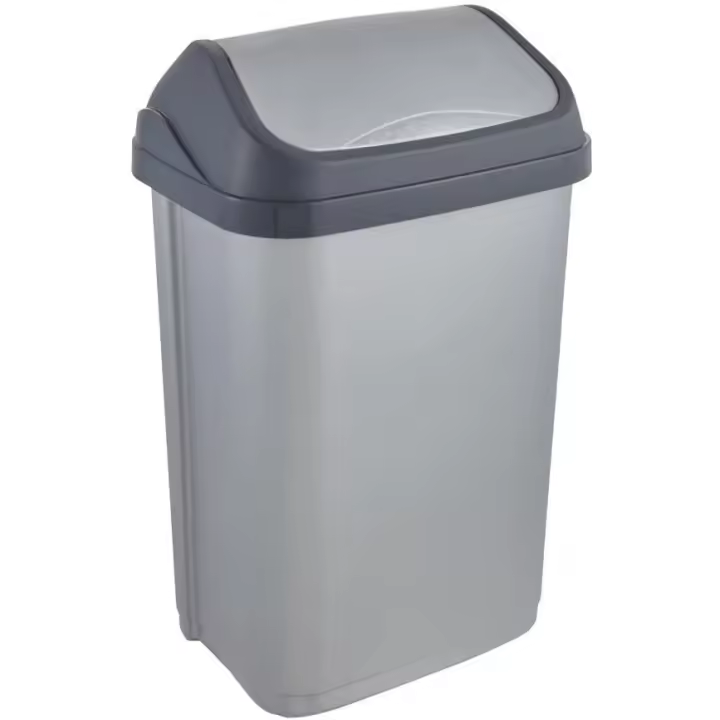 Cubo de Basura con Tapa Basculante, 25 l, Swantje, Plateado KEEEPER - 1