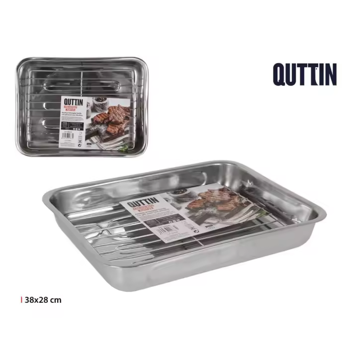 Bandejas C/grill de Maple inoxidable para Horno, bandejas rectangulares antiadherente para hornar, saludable y no tóxico - 1