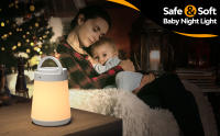 Lámpara De Noche Para Niños Luz De Sueño Aid Con Memoria Recargable Táctil Y Dimmer Continuo Portátil Forma Redonda ABS - details 2
