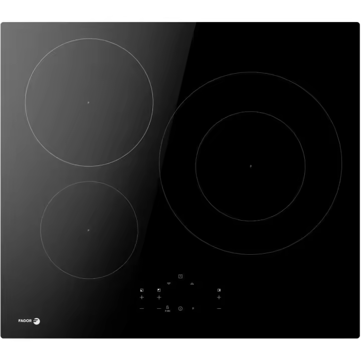 Placa de Inducción 52cm FAGOR 3IF-332AC  | 3 Zonas, Fuego 30cm, 7400W, Negro, Temporizador - 1