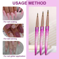 Cepillo De Arte De Uñas Kolinsky Acrílico Con Mango De Madera Herramientas De Manicura Cepillo De Gel De Tamaño 2-14 Para Dibujar - details 1