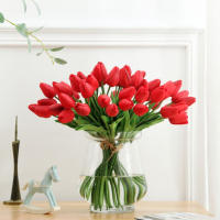 Juego De Flores Artificiales De Tulipán Para Decoración De Hogar Y Bodas Tocan Realidad Buena Vibración Regalo Para Amigo - details 5