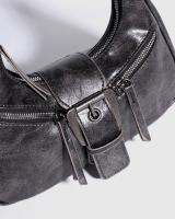Bolso De Motociclista Vintage Para Mujer Primavera Verano Nueva Bandolera Con Hombro Solo Con Sensación De Sophisticación Material PU Cierre De Cremallera Estilo Punk - details 3