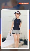 Traje De Baño Deportivo Para Mujer Dos Piezas Con Fondo De Pies Cortos Y Chaleco Protector Solar Y Anti-UV Para Spas Y Natación - details 1