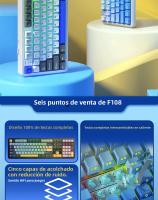 Teclado Mecánico De Juego AULA F108 100% Layout Tasa De Encuesta 1K Switch Lineal Hot Swappable Con Software De Macro - details 1