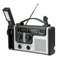 Radio de emergencia con manivela solar AM/FM/SW multibanda con linterna, luz de lectura, sirena y función de carga de teléfono móvil. - details 5