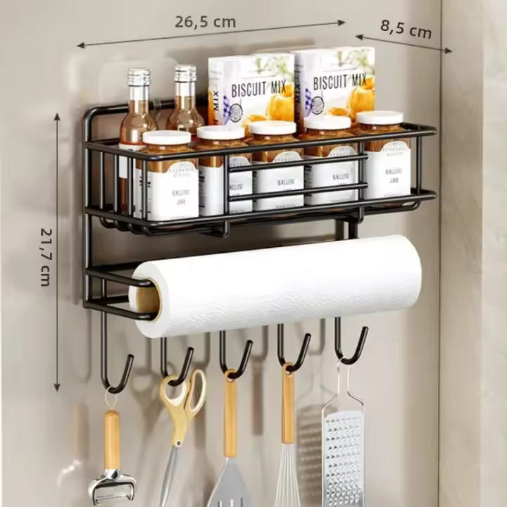 Estante Magnético Para Refrigerador Eficaz Organizador De Espacio Almacenamiento De Especias Racks De Metal Para Lado De Nevera - 1