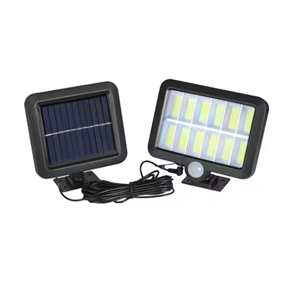 Farola Solar de 260lm, Luces de Calle Solares 12COB, impermeable, Sensor de Movimiento sensitive al Pir, lámparas de Jardín al Aire Libre, lámpara de pared - 1