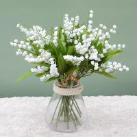 Flores Artificiales Blanca Letra Bellflower Falsas Plásticas Hechas a Mano Decoración De Hogar Para Casamiento Fiesta Boda Novia Portando Bouquet - details 4