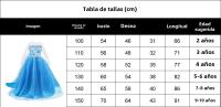 Vestido De Princesa Para Niñas Disfraz De Elsa Con Capa Ropa De Cosplay Para Fiestas De Carnaval Vestido Largo De Hielo Con Diamantes Estilo Europeo Y Americano Talla Verdadera Para Edad 4-6A-LINE Sin Aros - details 0