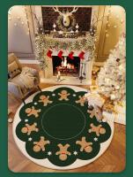 VIKAMA Alfombra Redonda De Navidad Para Sala Y Dormitorio Decoración Festiva Con Árbol De Navidad Antideslizante Y Resistente Al Desvanecimiento De Polvo Material De Poliéster 100% Velours Cristal - details 8