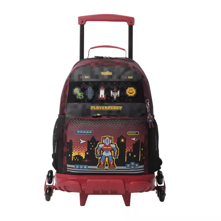 Totto Mochila infantil ruedas Digibot -Dimensiones:33 x 47.5 x 20 cm-Material:Poliester - 1