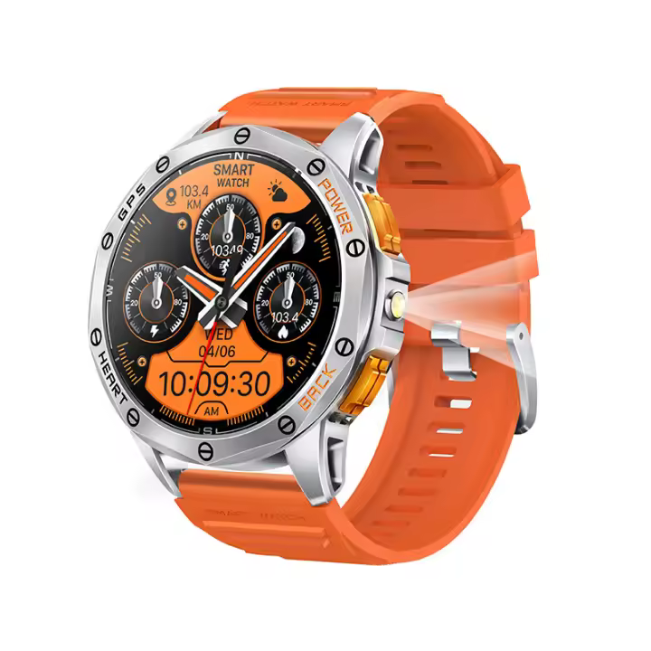 Reloj inteligente con Bluetooth, llamadas, posicionamiento, brújula, linterna, frecuencia cardíaca, resistente al agua - 1