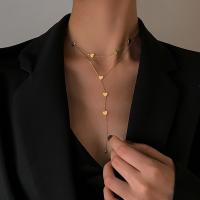 Collar Largo De Personalidad Sencilla Para Mujer ANENJERY 316L Acero Inoxidable Joyería De Fiesta Clásica Geométrica - details 4