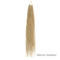 Cuerda De Crochet De Peluca Sintética En Color Negro 24 Pulgadas 30 Raíces Goddess Box Braids Pre Looped Para Estilo De Cabello Afro - details 1