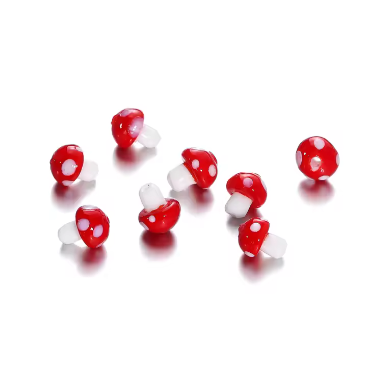 10/20Pcs Hongo De Vidrio Colorido Bolas Espaciadoras Para Collar Pulsera Aretes Accesorios De Joyería Fabricante Directo Al Por Mayor - 1