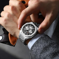 Reloj De Pulsera Curren 8440 Para Hombre Estilo Militar Y Negocios Cronógrafo De 6 Manos Calidad De Lujo Resistente Al Agua Acero Inoxidable Cristal De Zafiro - details 11