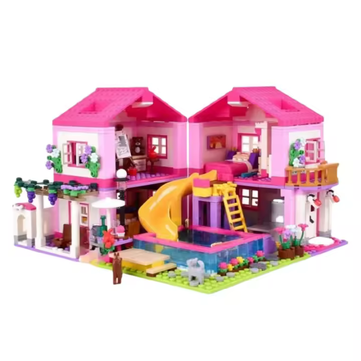 Bloques De Construcción Friends City Sets Villa De Verano Castillo Con Piscina Para Niñas Juguete Educativo Decorativo Para Niños - 1