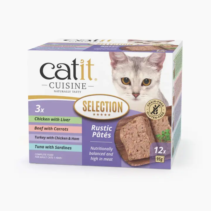 Catit Catit Cuisine Selection Paté para Gatos - Pack Variado de 12 - 1