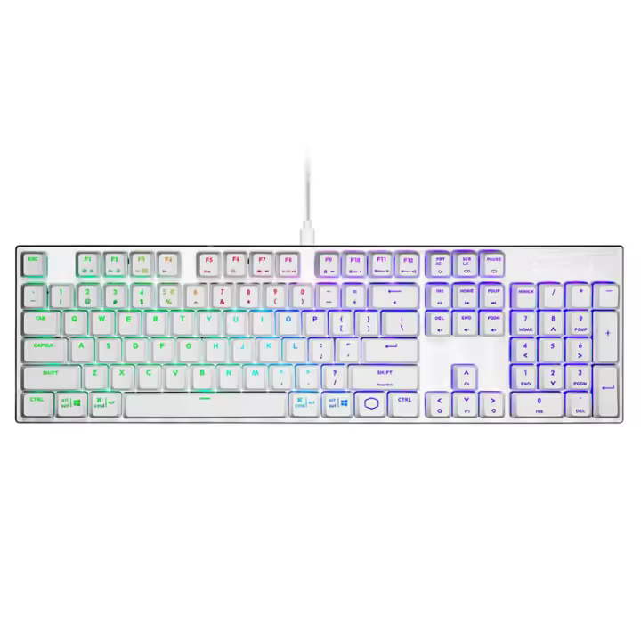 Teclado Mecánico Gaming Cooler Master SK652 con Interruptores Rojos de perfil bajo TTC Red, retroiluminación RGB, diseño de aluminio cepillado, 16.7 millones de colores, tasa de respuesta 1ms, disponible en color negro/gris y blanco metalizado - 1