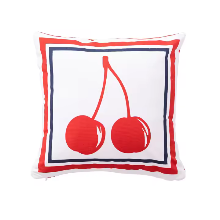 Cojin 40x40cm 144tc 100%algodon blanco con cereza roja benetton fruits be - 1