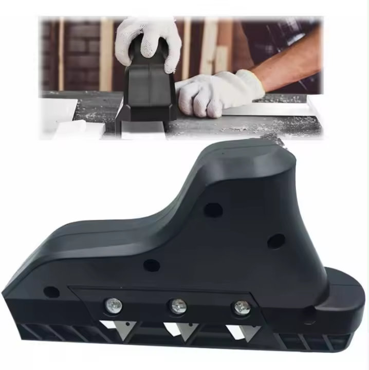 Cortador de paneles de yeso para cepillado manual, herramienta de recorte de bordes de paneles de yeso para carpintería, cuchillo cepillador manual, 23*6*12,5 cm, negro, 1 ud. - 1