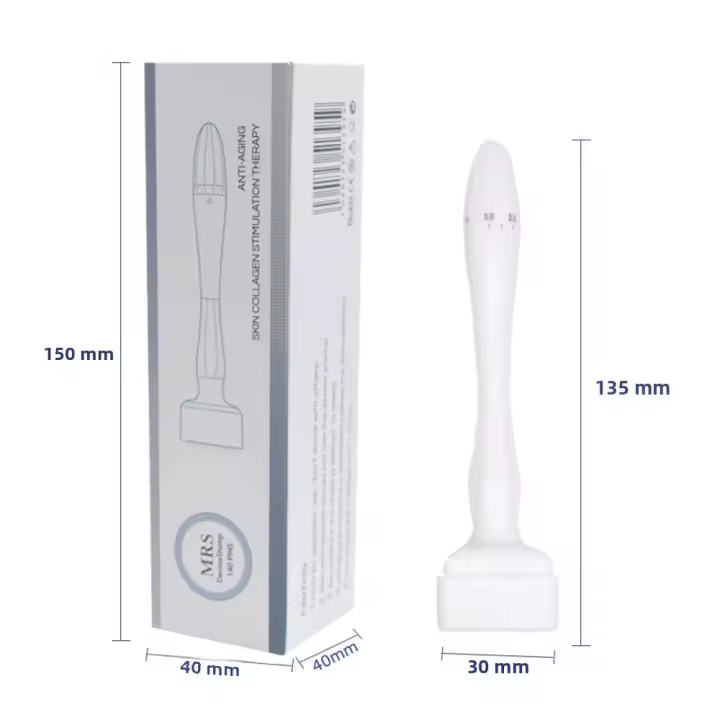 1PCS Derma Stamp De Titanio Ajustable Con 140 Agujas Para Cuidado Facial Y Barba Sistema De Microneedling Profesional - 1