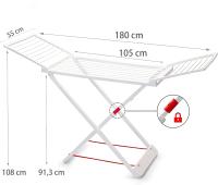Tendedero Plegable de 100% Resina,Fabricado en España, 180x108x55cm, Resistente y Firme con Viento, Tendedero Exterior/Interior de Ropa Adecuado para Balcón, Jardín, Salón, Blanco. - details 2