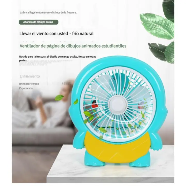 Ventilador eléctrico de dibujos animados para dormitorio de estudiantes, oficina, ventilador de escritorio silencioso, mini ventilador portátil pequeño para el hogar - 1