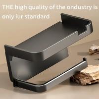 Soporte De Papel De Toalla Fácil De Instalar Sin Perforar Muro Organizador De Rollos Accesorio De Almacenamiento Para Baño Moderno Y Minimalista Plástico Brillo - details 5