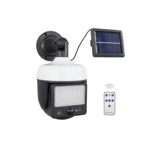 Lámpara Solar Recargable con Panel Solar, Sensor de Movimiento y Control Remoto - 1
