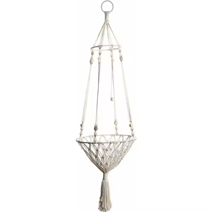 Cat Window Hammock Hand Woven Cat Swing Cat Seat Bed with Hanging Ring Home Decor Family Bedroom Living Room (White) - 1