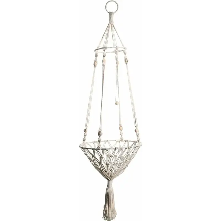 Cat Window Hammock Hand Woven Cat Swing Cat Seat Bed with Hanging Ring Home Decor Family Bedroom Living Room (White) - 1