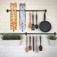 Divertidos Gatos Toalla de Mano-Decoración Gato Toalla Colgantes para Baño Trapos de Cocina-Animal Absorbente suave Toallas-regalos Graciosos Para Originales Mujer Amantes de Los Gatos-Sonrisa Naranja - details 1