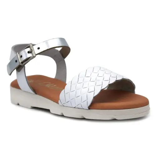 Sandalias blancas niña Oh! My Sandals 5518 con cierre de hebilla - 1