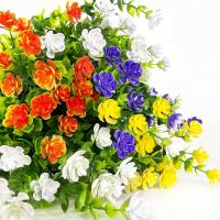 4pcs Flores Artificiales Resistente Al UV Plantas Verdes Para Decoración De Jardín Cocina Bodas Hogar Y Sala De Estar Falsas Flores - details 0