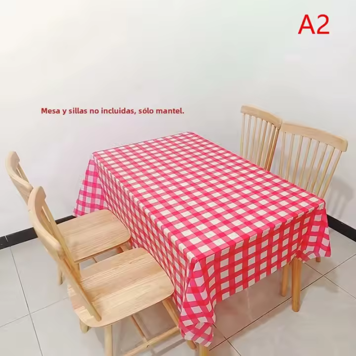Mantel Desechable a Cuadros Rojo Y Negro Para Bodas Cumpleaños Y Fiestas Interior Y Exterior Picnic Cubierta De Plástico Impermeable - 1