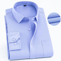 Camisa Clásica Para Hombre De Manga Larga En Blanco Negro Azul Rojo Estilo Vintage Casual Negocios Primavera Otoño - details 11