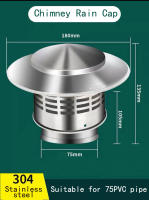 Cubierta De Campana Para Camino De Hierro 75/160/200mm Acero Inoxidable Salida De Aire Exterior Para Techo Protección Contra Insectos - details 6
