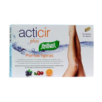 Santiveri Acticir Plus 40 cápsulas - Complemento Alimenticio a Base de Grosello, Rusco, Centella y Vitamina C de Origen Vegetal (Acerola) para Circulación Sanguínea - Piernas Ligeras - details 0