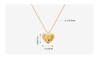 Collar con colgante estilo corazón de amor para mujer, Circonia cúbica, collar de acero inoxidable, joyería de lujo, regalo del Día de San cuadrado de estrella de acero inoxidable Vintage para mujer, collar de cadena de serpiente chapado en oro de 18 - details 2