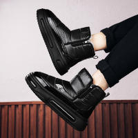 Botas De Hombre Talla Grande Con Peluche Aislante Invierno Impermeables Botines De Pies Suaves De Satén Material De Suela De Goma - details 8