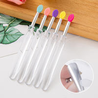 5pcs Sticks De Aplicador De Silicona Planas Borradores Reutilizables Para Labios Con Cubierta Para Prevenir La Polvo Herramientas De Aplicación De Polvo De Uñas - details 3