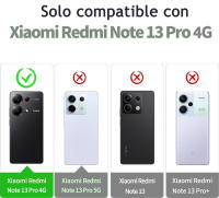 Funda + Protector Cristal Vidrio Templado (Opcional) Para XIAOMI REDMI NOTE 13 PRO 4G Proteccion 3D Cámara Cubre Cámara, Carcasa TPU Silicona Suave Mate, Color Negro Azul Rojo Rosa Morado, Ajuste Perfecto, Acceso Conector Carga Auricular, Meloenvias mle26 - details 1