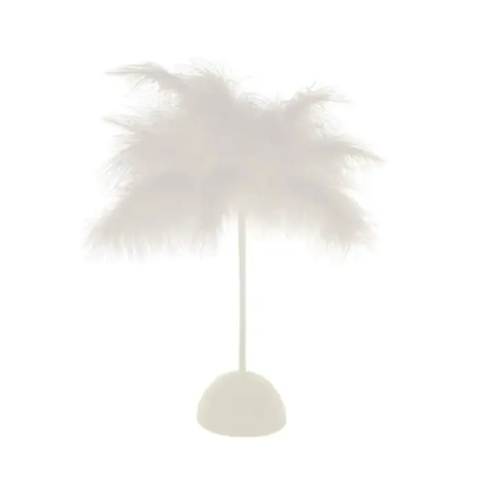 Lámpara De Mesa Con Plumas Luz Nocturna LED Alimentada Por Batería Para Decoración De Bodas Y Dormitorios Dispositivo Inteligente - 1