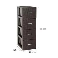 Plastic Forte Cajonera de Plástico Volga Rattan - Organizador de Almacenaje para Habitación, Armario, Oficina, Garaje o Baño, Diseño Moderno Imitación Mimbre en Antracita, Wengué，Marfil o Blanco, Ideal para Hogar y Escritorio - details 2